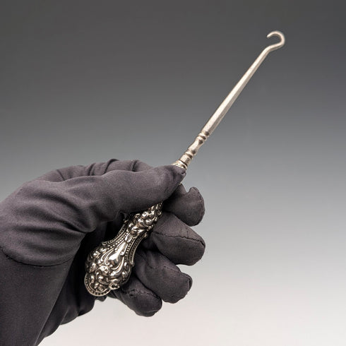 20世紀早期美國古董純銀手柄紐帶扣鉤