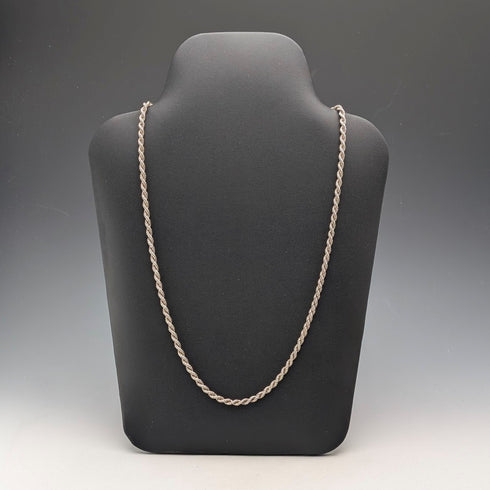 英国ヴィンテージ 純銀製 ツイストチェーン ネックレス63cm International Bulleton&Metal Brokers