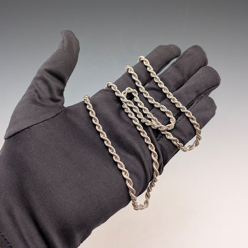 英国ヴィンテージ 純銀製 ツイストチェーン ネックレス63cm International Bulleton&Metal Brokers