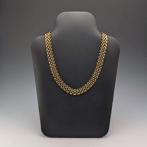 British Vintage 9ct Rold Gold Panther Link Necklace Henry Griffith & Sons Ltd