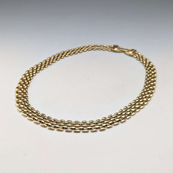 British Vintage 9ct Rold Gold Panther Link Necklace Henry Griffith & Sons Ltd