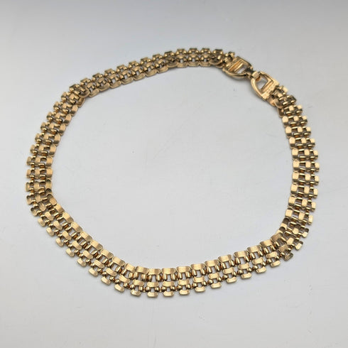 British Vintage 9ct Rold Gold Panther Link Necklace Henry Griffith & Sons Ltd