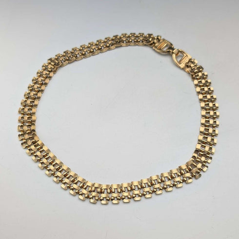 British Vintage 9ct Rold Gold Panther Link Necklace Henry Griffith & Sons Ltd