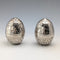 Vintage silver plate egg-shaped spice rack pair