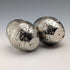 Vintage silver plate egg-shaped spice rack pair