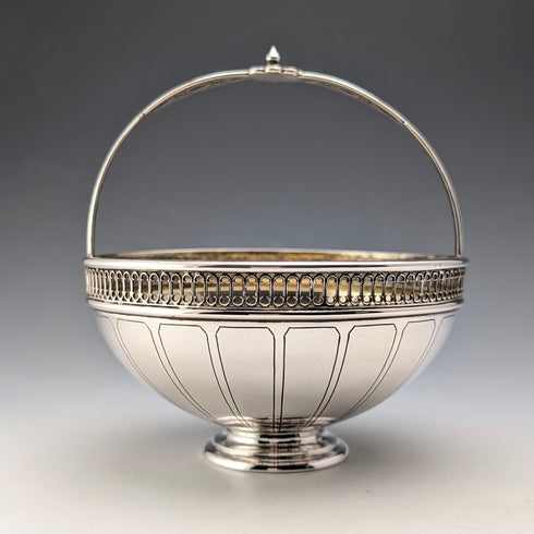 ドイツアンティーク 800シルバー製 ハンドル付バスケット 137g Wilkins