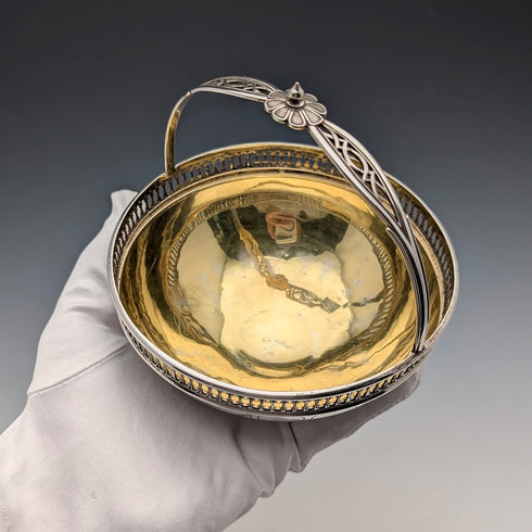 ドイツアンティーク 800シルバー製 ハンドル付バスケット 137g Wilkins