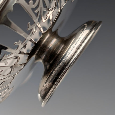 1910年 英国アンティーク 純銀製 小型脚付きディッシュ ペア 計104g Mappin&Webb