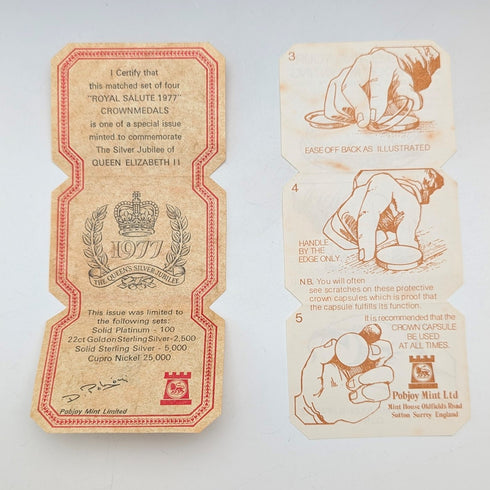 1977 年英國純銀禧年皇冠硬幣,一套 4 枚,總重量 113 克,盒裝,Pobjoy Mint