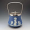 Antique British Wedgwood Biscuit Barrel Jasperware Royal Blue