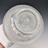 Vintage British hobnail cut glass jar with handle and silver plate lid
