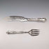 Circa 1852 British antique sterling silver handle fish server pair in case by John Gilbert