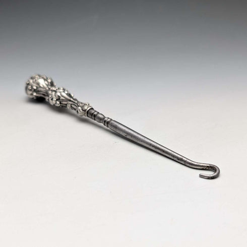 Early 20th century American antique sterling silver handle button hook