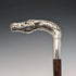 Antique British brown shaft sterling silver horsehead handle walking stick 92cm Emma Blumenstein
