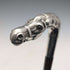 Antique British brown shaft sterling silver horsehead handle walking stick 92cm Emma Blumenstein