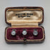 British vintage sterling silver and white mother of pearl shirt stud buttons, set of 3, AUSTIN REED, in case