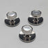 British vintage sterling silver and white mother of pearl shirt stud buttons, set of 3, AUSTIN REED, in case