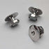 British vintage sterling silver and white mother of pearl shirt stud buttons, set of 3, AUSTIN REED, in case