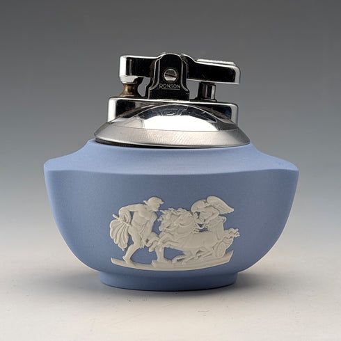 英國復古 Wedgwood Jasperware Ronson 船型油打火機
