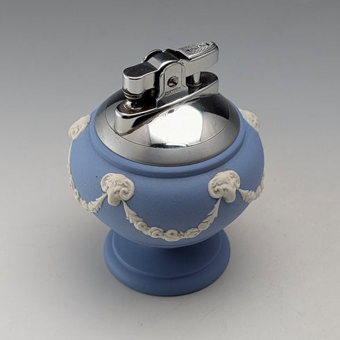 British vintage Wedgwood Jasperware Ronson oil lighter, vase shape