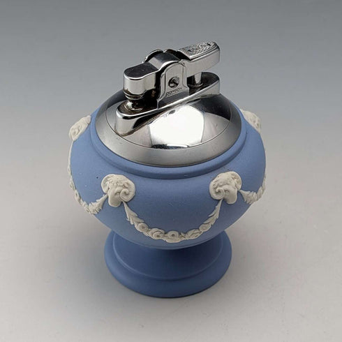 British vintage Wedgwood Jasperware Ronson oil lighter, vase shape