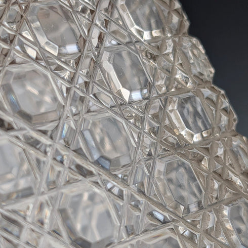 1901 British antique square cut glass jar with pure silver lid The Alexander Clark