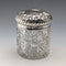 1904 British antique pure silver lid cylindrical cut glass jar The Alexander Clark