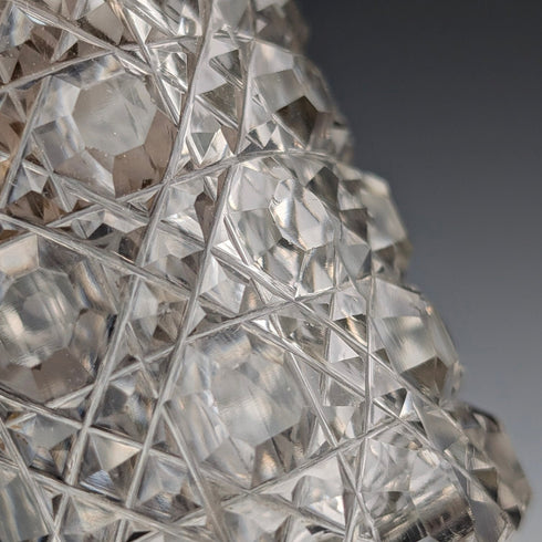 1904 British antique pure silver lid cylindrical cut glass jar The Alexander Clark