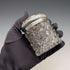 1904 British antique pure silver lid cylindrical cut glass jar The Alexander Clark