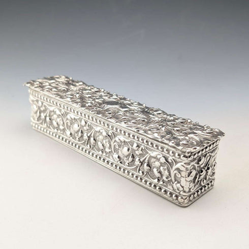 Antique British silver plated trinket box