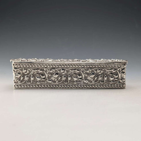 Antique British silver plated trinket box