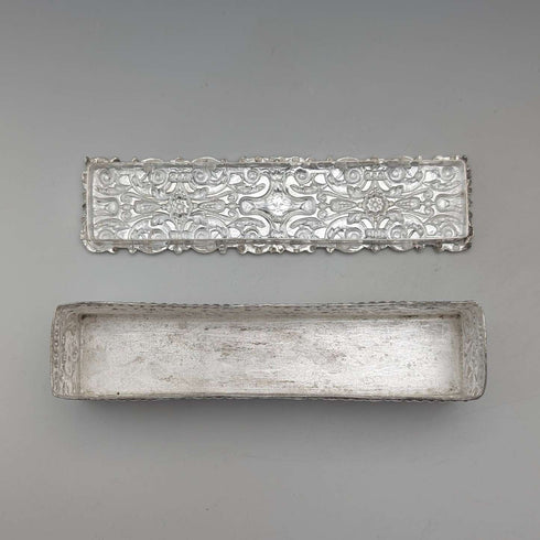Antique British silver plated trinket box