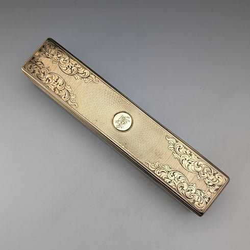 1843 年英國古董鍍金銀蓋玻璃飾品盒,威廉尼爾製作