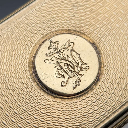 1843 British antique gilt silver lid glass trinket box by William Neale