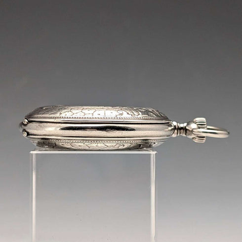 Circa 1926 Antique Longines Pocket Watch, Silver Hunter Case, Arabic Indexes, Good Working Condition