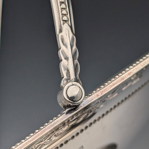 1870年 英国アンティーク シルバープレート製 可動ハンドルバスケット Thomas Bradbury&Sons