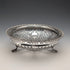 1911年 英国アンティーク ピアス装飾 純銀製 脚付きフルーツボウル 436g Goldsmiths&Silversmiths