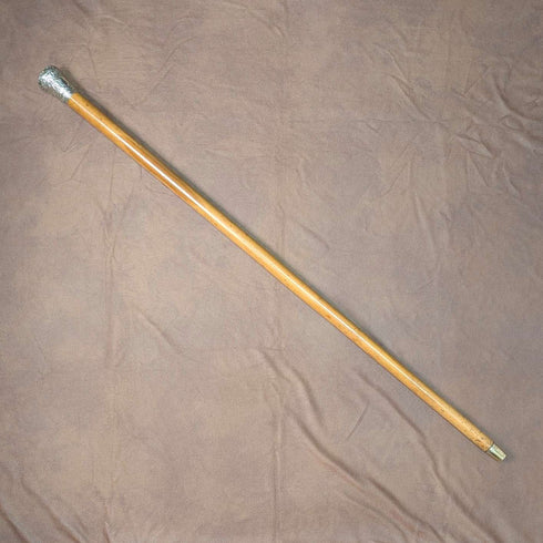 1900年頃 アンティーク マラッカシャフト 純銀製ロンデルハンドル ステッキ 杖 90cm