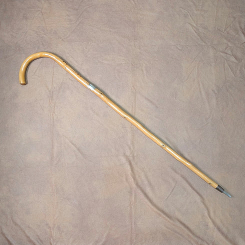 法國復古彎柄旅遊手杖 棕褐色桿 78厘米