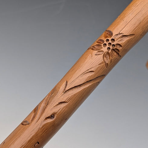 法國復古彎柄旅遊手杖 棕褐色桿 78厘米