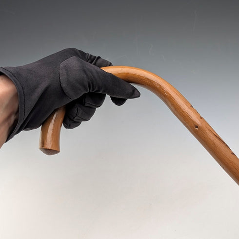 法國復古彎柄旅遊手杖 棕褐色桿 78厘米