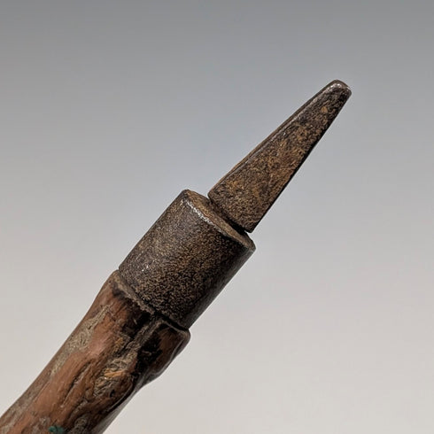 復古麂皮角和腿柄男士手杖棕色桿 91 厘米