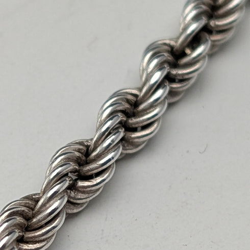 英国ヴィンテージ 純銀製 ツイストチェーン ネックレス62cm 16g JM