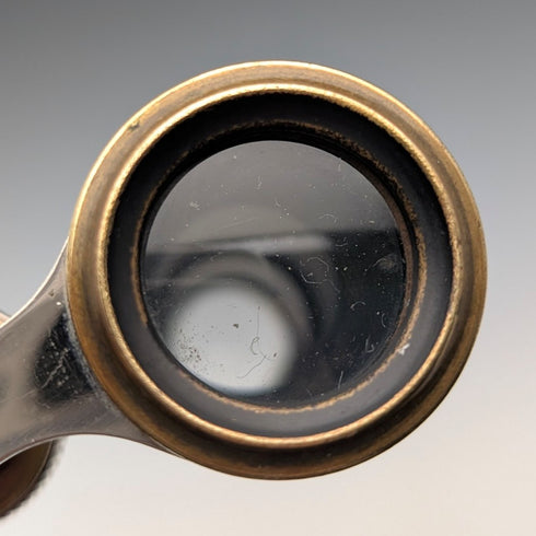 Circa 1900 Antique Silver Plate Hunting Decoration Opera Glasses Binoculars