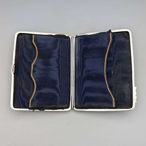 1898年 英国アンティーク 浮き彫り装飾 純銀製 両開き型カードケース 101g Henry Matthews