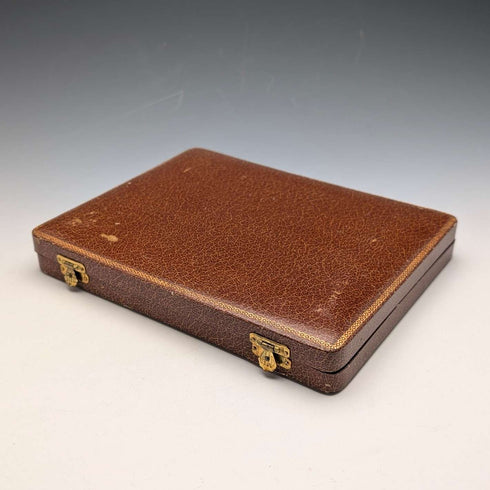 1910年 英国アンティーク 純銀製ティースプーン6本&シュガートングセット 計100g ケース入 Joseph Rodgers&Sons
