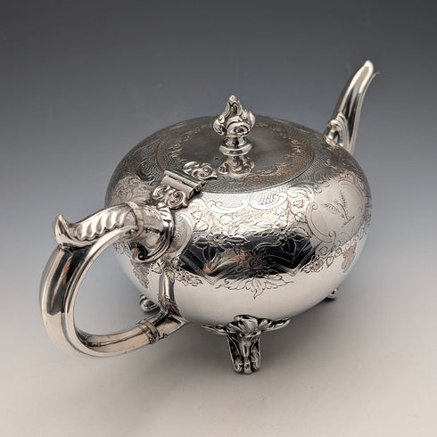 Late 19th Century British Antique Silver Plate Teapot