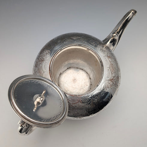 19世紀後半 英国アンティーク シルバープレート製 ティーポット