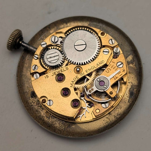 1950年代 英国ヴィンテージ スミス 腕時計 SMITH DeLux AB331 15石機械式 デニソンケース 動作良好
