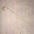 1906 British antique brown shaft, curved handle, pure silver decoration, walking stick, 80cm